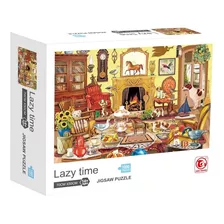Rompecabeza Puzzle 1000 Lazy Time Casa Living Infancia