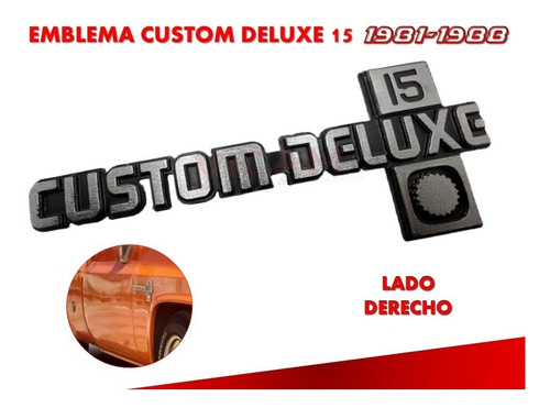 Emblema Lateral Custom Deluxe 15 1981-1988 Lado Derecho Foto 2