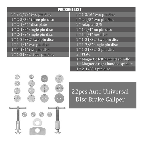 Set 22 Opresor Piston Frenos Cambiar Balatas Auto Universal Foto 4