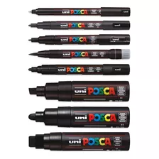 Marcadores Posca All Black Con 8 Piezas