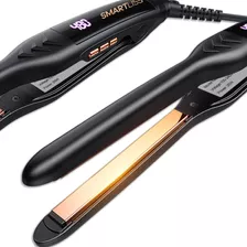 Mini Plancha Cabello Titanio Smartliss Digital Ajustable Color Negro