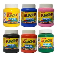 Tinta Guache Maripel De 250ml Kit C/ 6 Cores Basicas