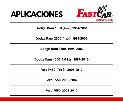 2 Amortiguadores Delanteros Dodge Ram 4000 5.6l 1997 2015 Foto 4