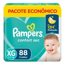 Fralda Descartável Infantil Pampers Confort Sec Xg Pc 88 Un