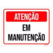 Kit 5 Placas Sinalização Atenção Em Manutenção