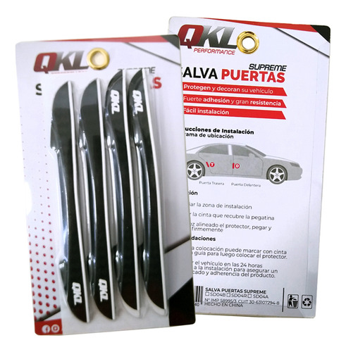 Protector Salva Puertas Auto Qkl Supre Negro/blanco Adhesivo