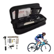 Kit Ferramentas Bicicleta Chaves Bomba De Ar Remendo Pneu