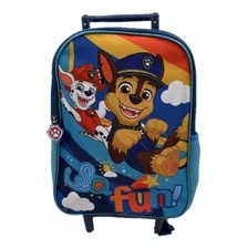 Mochila Con Ruedas Paw Patrol Azul Pp79362b Original