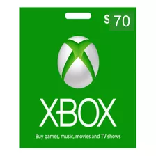 Cartão Xbox Live Usa $ 70 Dólares Gift Card Americano Eua