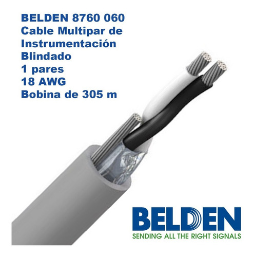 Belden 8760 Cable Instrumentación, Blindado, 18awg