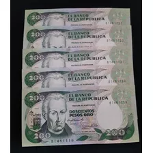 Billetes De 200 Pesos Primera Fecha Bogotá Estado 9.5