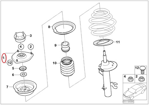 Base Amortiguador Del Mini Cooper R50 R53 R52 2001-2007 Foto 5