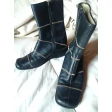 Botas Botinetas Doble Cuero Sofi Martire Taco Chino T.36