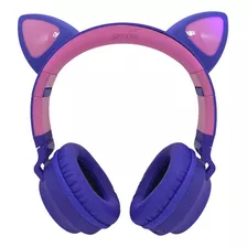 Auriculares Gatito Inalambricos Bluetooth Vincha Radio Luces