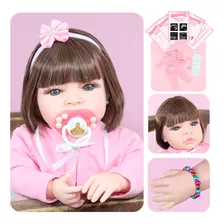 Bebe Reborn Menino 100% Silicone 57 Cm - Biel