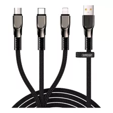 Cable Usb Carga Rapida Y Datos 3.5 A Múltiple 3 Conectores