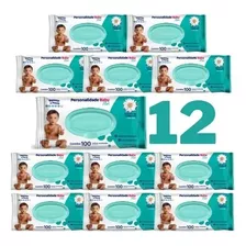 Kit C /12 Pct Lenço Umed Baby Plus Com 100 Unidades 