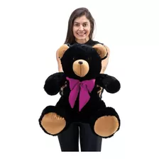 Ursinho De Pelúcia Teddy Fofinho 50 Cm Com Laço Sentado