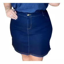 Saia Jeans Moda Evangélico Plus Size Cintura Alta Com Lycra
