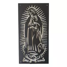 Virgen De Guadalupe Metálica Para Interior Y Exterior 60x30