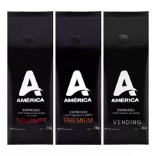  Café América Em Grãos Gourmet + Premium + Vending 3kg