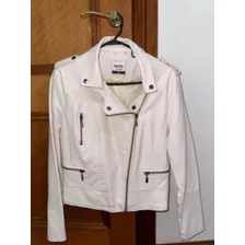 Campera Cuero Blanca, Sybilla (marca Italiana), Talle M