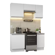 Armário De Cozinha Completa 160cm Branco Madesa Glamy 07