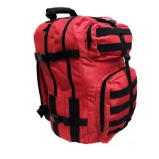 Mochila Táctica De Rescate Reforzada Sistema Molle Roja 45l