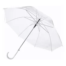 Guarda Chuva Pequeno 53cm Cabo Curvado Transparente Eventos Cor Branco Desenho Do Tecido Liso