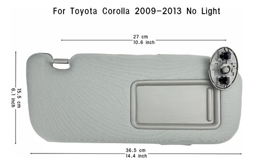 Viseras Solares Grises Izquierdas Y Derechas Para Toyota Cor Foto 3
