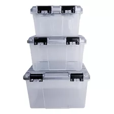 Set Cajas X3 Plasticas Organizadoras 5-10-17 Litros Kendy