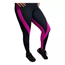 Leggins Negro Fucsia Licra Colombiana Zuggave Premium 