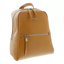 Pierre Cardin Camel Leather Classic Medium Mochila De Moda P