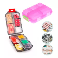 Organizador De Pastillas Pastillero Con División Mini Maleta Color Guindo