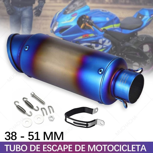 Escape Silenciador Para Moto 51mm Universal Azul Degradado Foto 5