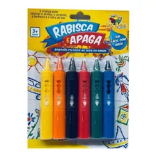 Caneta Rabisca E Apaga C/ 6 Cores Risca Azulejo Kit Com 10pc