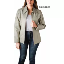 Campera Amplia Clásica Cuero Vacuno Legítimo Mujer Rg Cueros