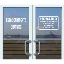 Cartel De Horario En Vinilo Adhesivo Para Puerta De 30x20 Cm