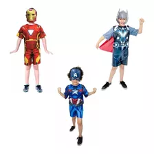 Fantasia Thor, Homem Ferro,capitão America - Kit 3 Herois