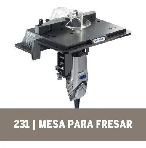 Mesa Para Fresar Dremel 231 200x150mm Aditamento Minitorno 50hz 130 W