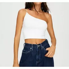 Cropped Feminino Estiloso Alça Fina Lado Só Fashion Moda