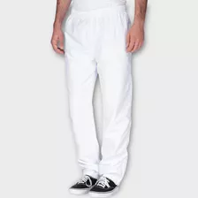 Calça Sem Bolso Oxford Branco Preto Padeiro 100% Poliéster