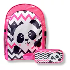 Mochila Panda Costas + Estojo De Lapis