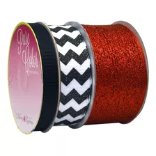 Azúcar Chevron 3pack Cinta, 23yard, Metallic Red/black...