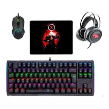 Kit Gamer Led Teclado Mecânico + Mouse 7 Bot +fone Usb + Pad