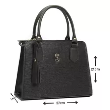 Bolsa Transversal E De Mão Feminina Linda Em ! Cor Preto