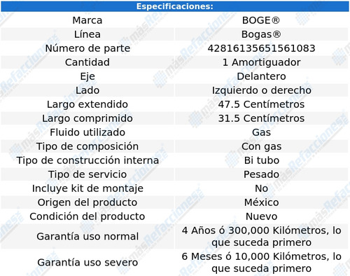 Amortiguador Boge Dodge Caravan 1990 1991 1992 1993 1994 Foto 2