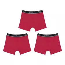 Kit 3 Cuecas Boxer Infantil Lupo Algodão Confortável Menino