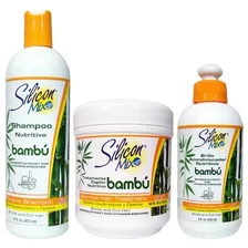 Kit Silicon Bambu Shampoo 473ml+máscara450ml+leave- In 236ml