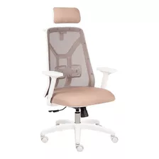 Silla Escritorio Oficina Ejecutiva Tokio Blanca Lino Mesh Arena Cabezal Ballsellings